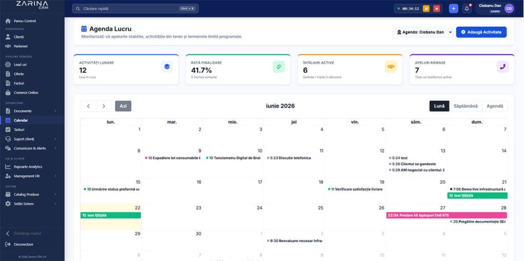 Calendar soft CRM