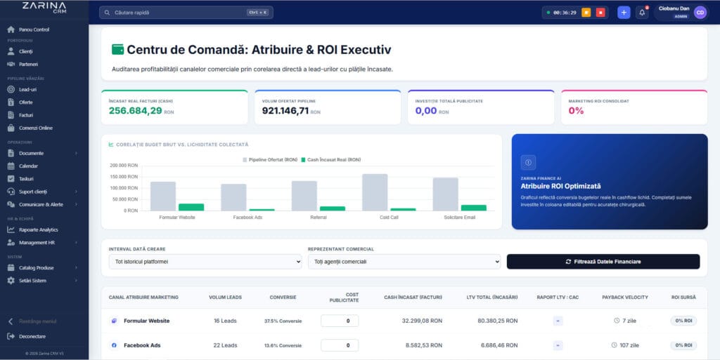Rapoarte KPI soft crm